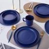 Stone Lain Coupe Dinnerware Set, Service For 4, Black Matte