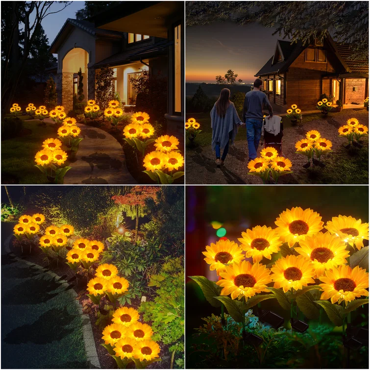 🎊HOT SALE🌻 Waterproof Solar Garden Sunflower Lamp (4 Pack&Buy 2 Free Shipping）