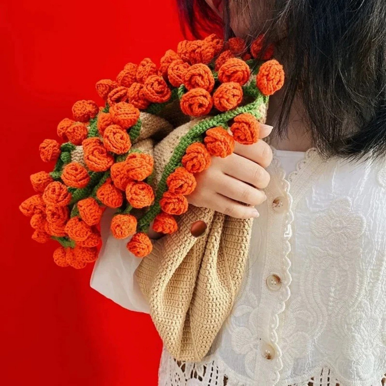 🎁TikTok Last Day Sale - 70% OFF🔥Hand-Knitted Rose Blanket DIY Kit & Ready-Made Gift for Mother's Day Valentine's Day