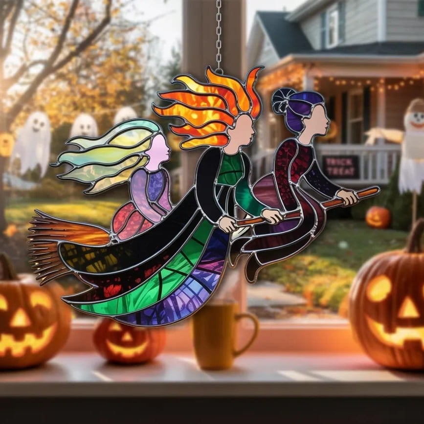 🔥2025 HALLOWEEN SALE - 🧙🧹Halloween Witch Suncatcher