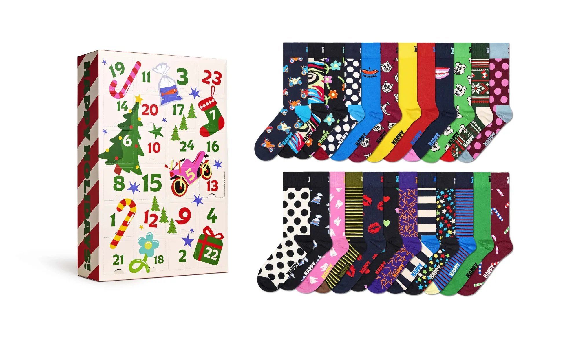 🎁TikTok Last Day Sale - 70% OFF✨24 Days Socks Advent Calendar Gift Set