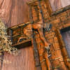 BGCOPPER Savior Jesus Cross - Carved from Natural Wood