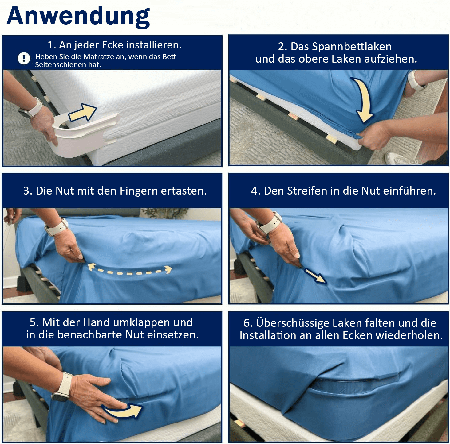 💖Letzter Tag 49 % Rabatt💖Bettlakenhalter – Halten Sie Bettlaken sicher an ihrem Platz