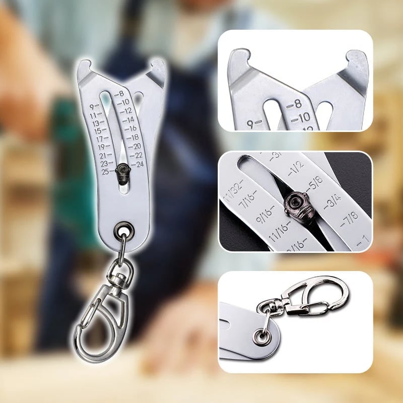 ✨HOT SALE 49% OFF✨Portable Precise Thread Size Checker Keychain