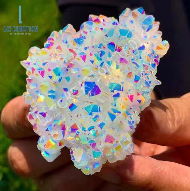 🔥Angel Aura Cluster- Aura Quartz Rainbow Crystal - Healing Aura Quartz Crystals and Stones-Buy 3 Get Extra 15% Off