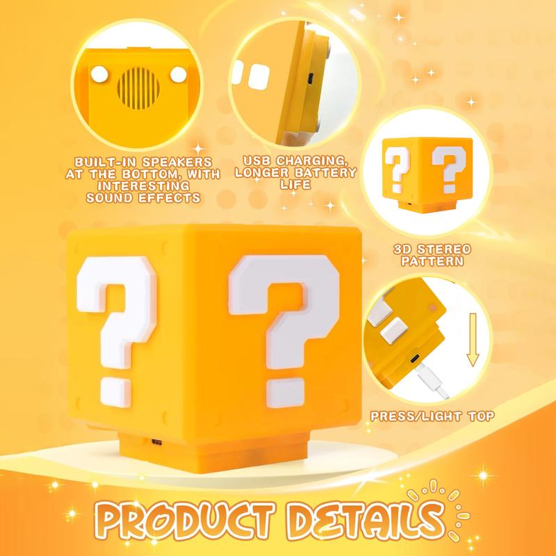 💖Last Day Sale 49% Off-🔥Mario Bros.Charging Question Mark Night Light💡 With Game's Gold Coin Sound