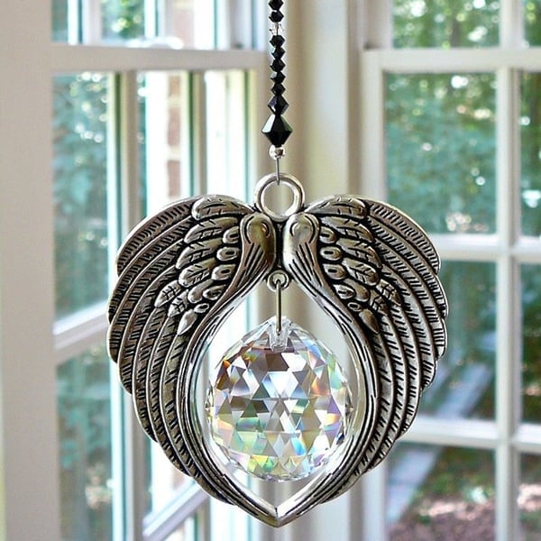 (🔥Last Day Sale-50% OFF)ANGEL WINGS Crystal and Pewter Wings Suncatcher.