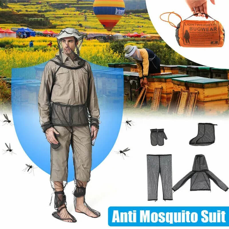 🎁TikTok Last Day Sale - 70% OFF🎉Outdoor Bug Wear Anti Mosquito Suit Jacket Mitts Pants Socks Net Yarn Mesh Cloth