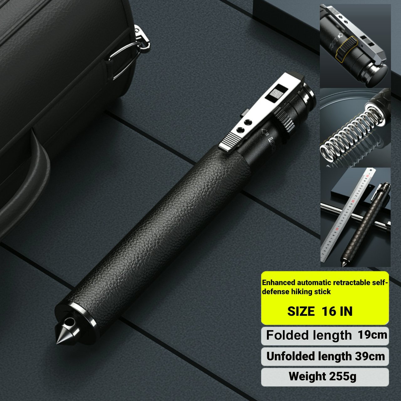 🔥Last Day 50% OFF🎁Enhanced automatic retractable self-defense hiking stick