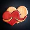 🔥Handmade Loving Hearts Wood Intarsia Pinback Button