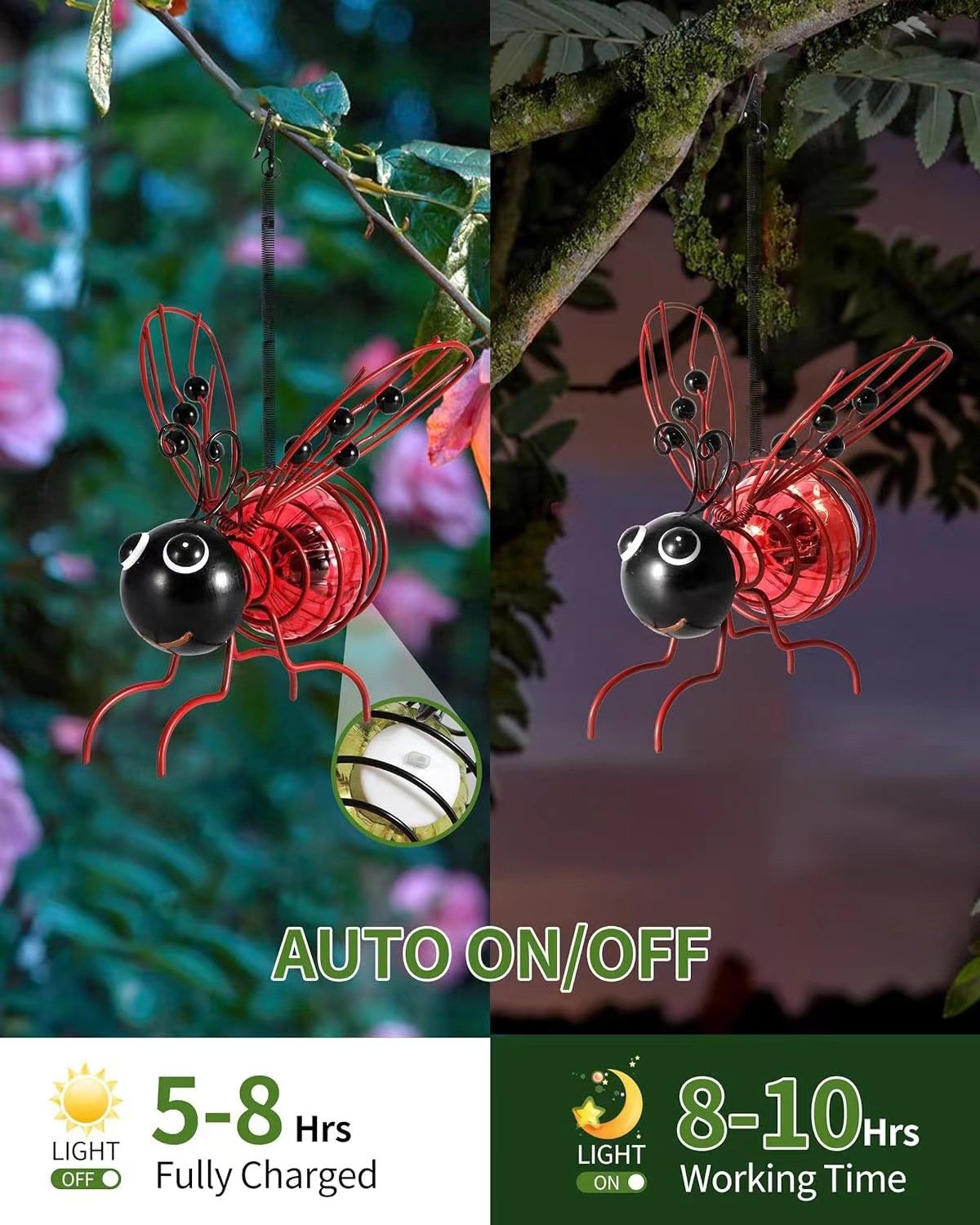 🐝Outdoor Hanging Solar Bee Light