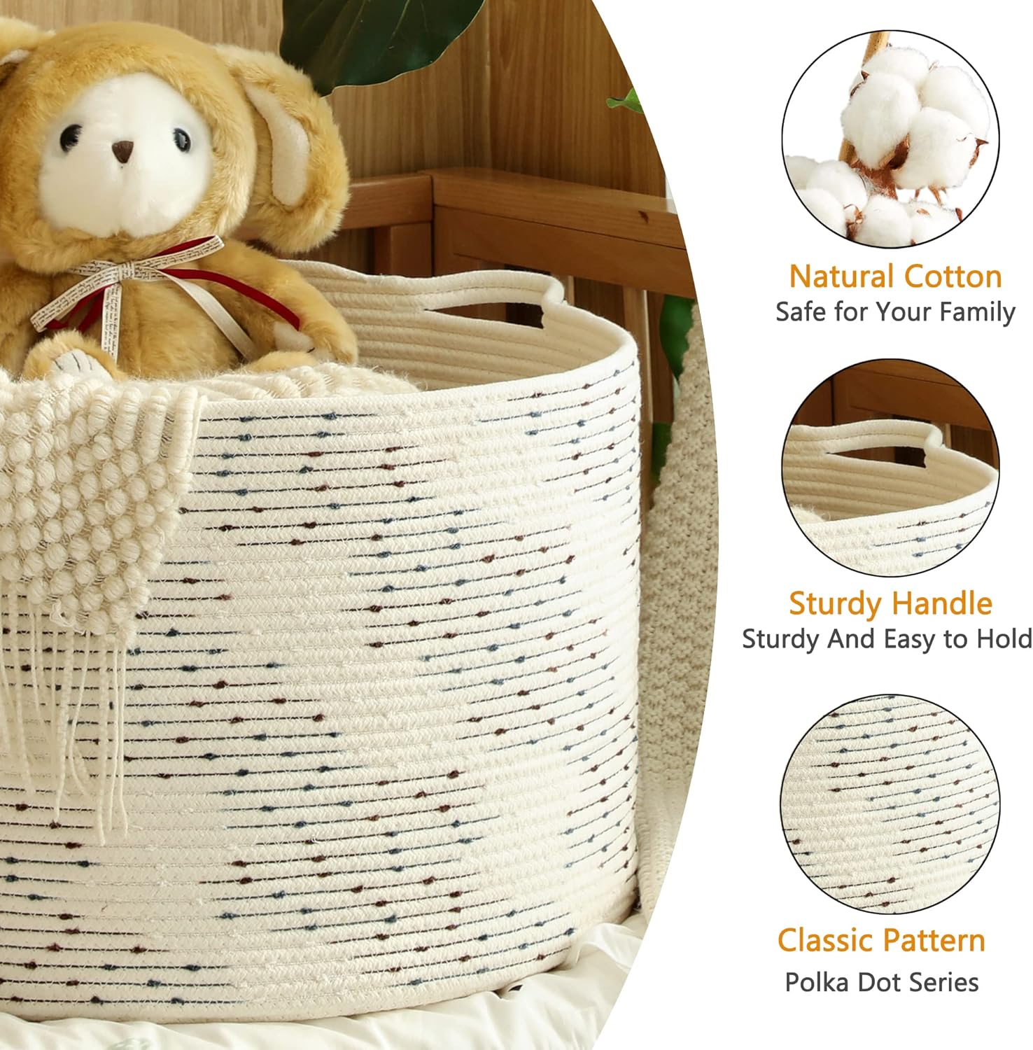 KAKAMAY Large Blanket Basket (20