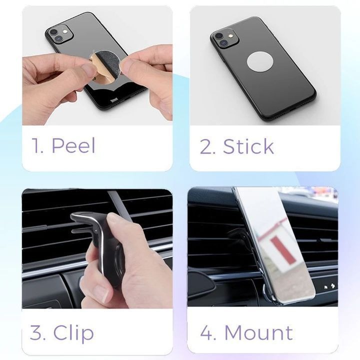 (🔥Summer Hot Sale - Save 50% OFF)Universal 360 Degrees Rotation L-Shape Magnetic Car Phone Holder