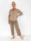(🔥Last Day Promotion 50% OFF)Tummy Control Twill Cropped Wide Leg Pant-Free Shipping