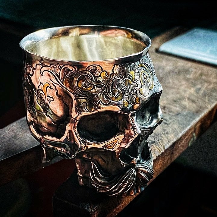 💥Party Mustache Gothic Engraved Drink Cup