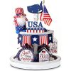 🔥Tabletop Decorations  Tiered Tray Decor WithPatriotic Wooden Signs