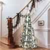 6FT Foldable Christmas Tree with LED Light and Ribbon