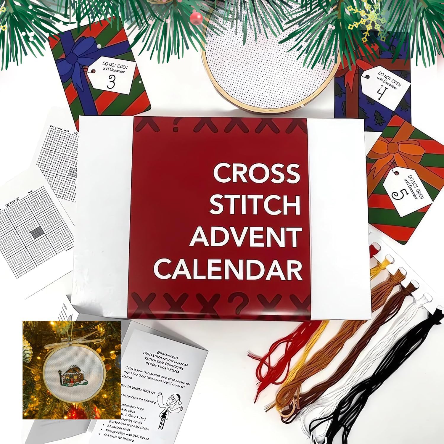 🌲Early Christmas Sale 50% OFF🎁24 Days to Christmas Cross Stitch Advent Calendar