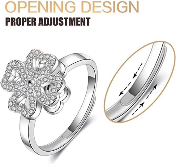 (🎄CHRISTMAS HOT SALE-48% OFF) Four Leaf Diamond Spin Ring(BUY 2 GET FREE SHIPPING TODAY!)