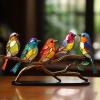 🔥Last Day 60% OFF🔥Stained Glass Birds on Branch Desktop Ornaments