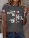 Retro America Courage Freedom Diversity Rights Kindness Justice Equality Print T-Shirt
