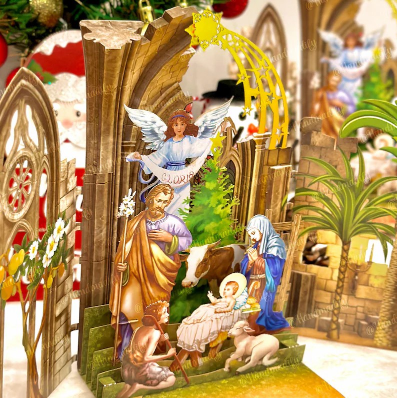 🎅Christmas Presale - 49% OFF🎄Handcrafted 3D Nativity Scene Christmas Scene Greeting Card