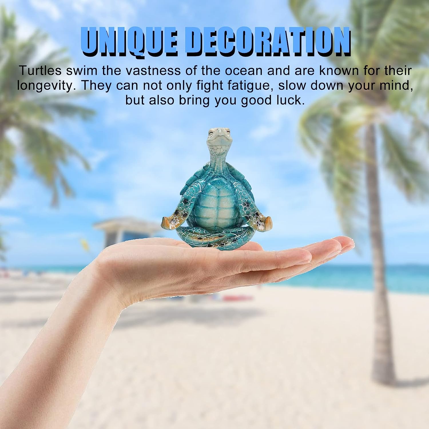 2 Pcs Sea Turtle Meditating Yoga Figurines