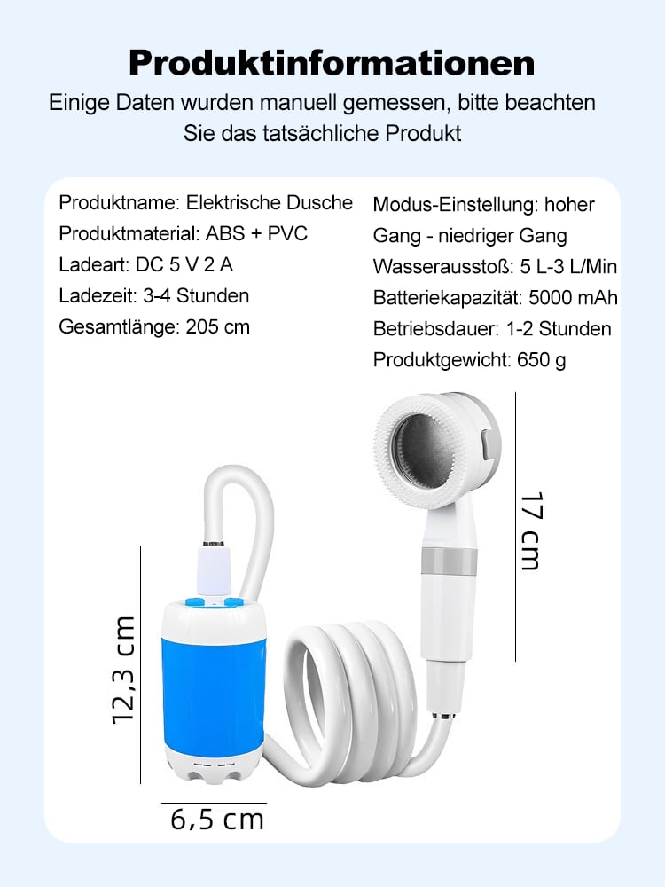 🚿Letzter Tag 49% Rabatt✨Tragbare Campingdusche – Einstellbarer Durchfluss
