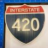 🎄🎅Christmas Presale - 49% OFF🎄-🛡Handcrafted Interstate 420 Shield Carved Wood Highway Sign