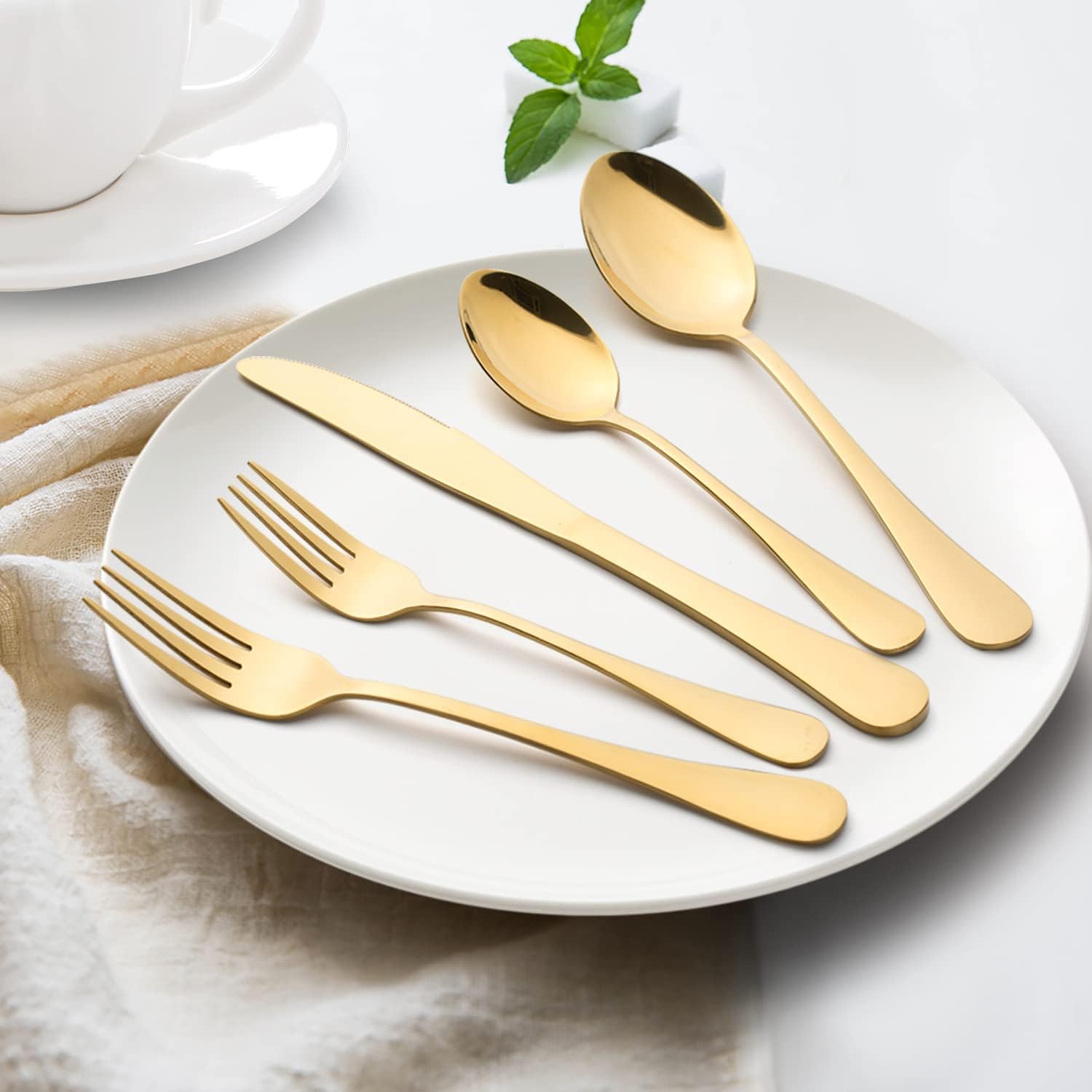 LIANYU 20 Piece Silverware Flatware Cutlery Set, Stainless Steel Utensils Service for 4, Include Knife Fork Spoon, Mirror Polished, Dishwasher Safe