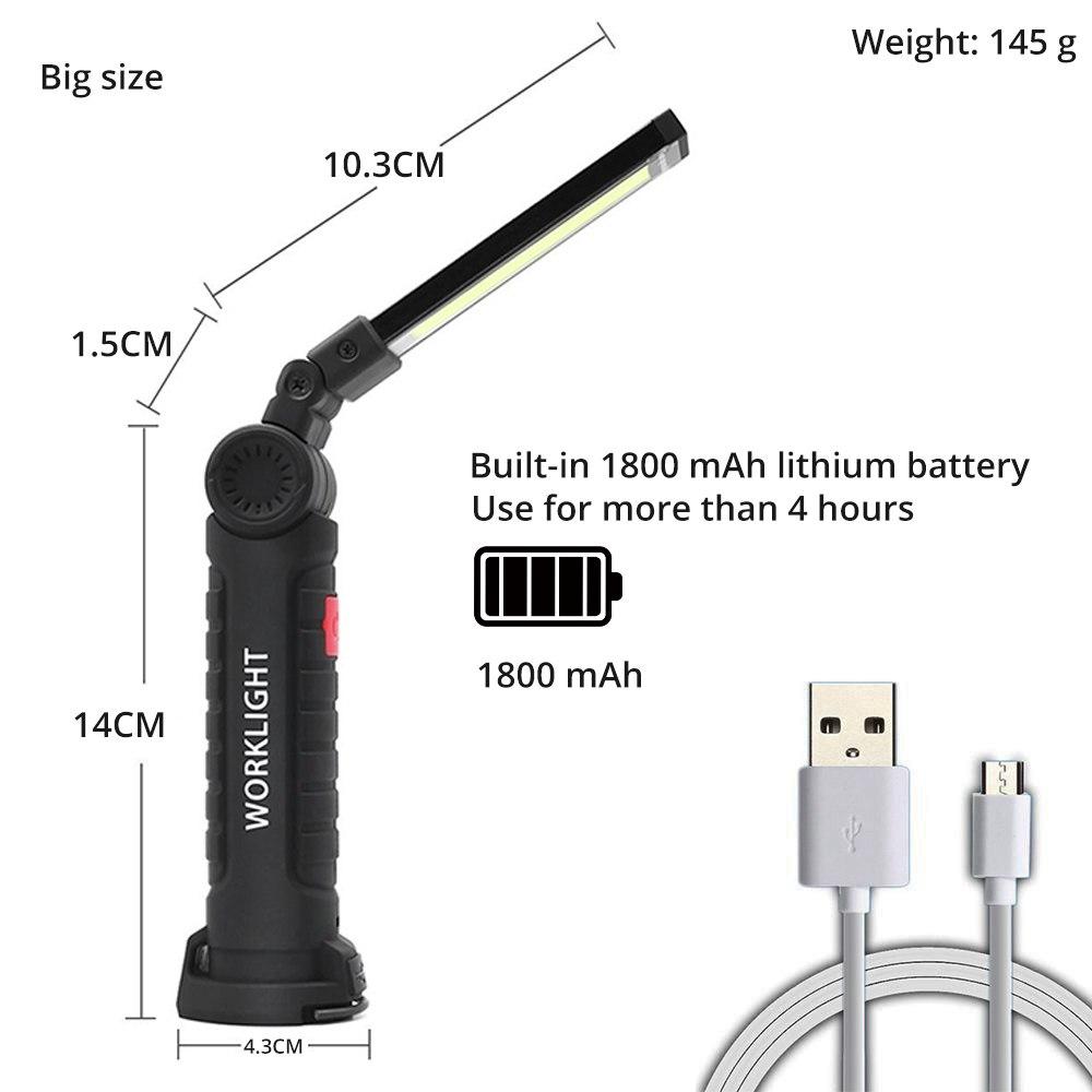 (Christmas Big Sale!- 50% OFF)COB LED flashlight Work light USB rechargeable Inspection Light