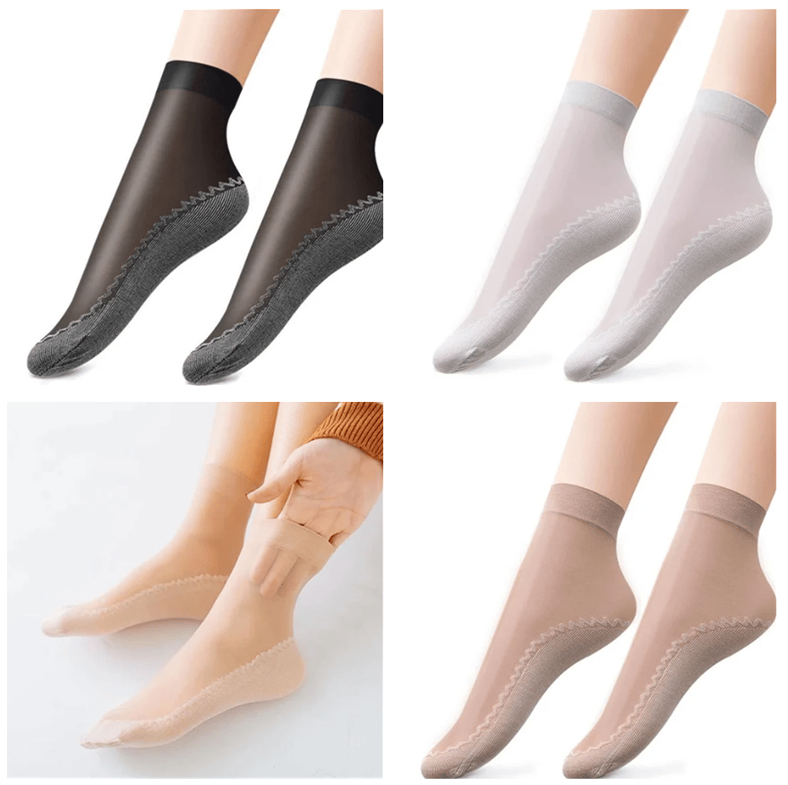 Last Day Promotion 48% OFF - Silky Anti-Slip Cotton Socks(5 pairs)BUY 2 GET 1 FREE NOW)