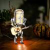 🔥Handmade Vintage Metal Microphone Robot Desk Lamp🎸