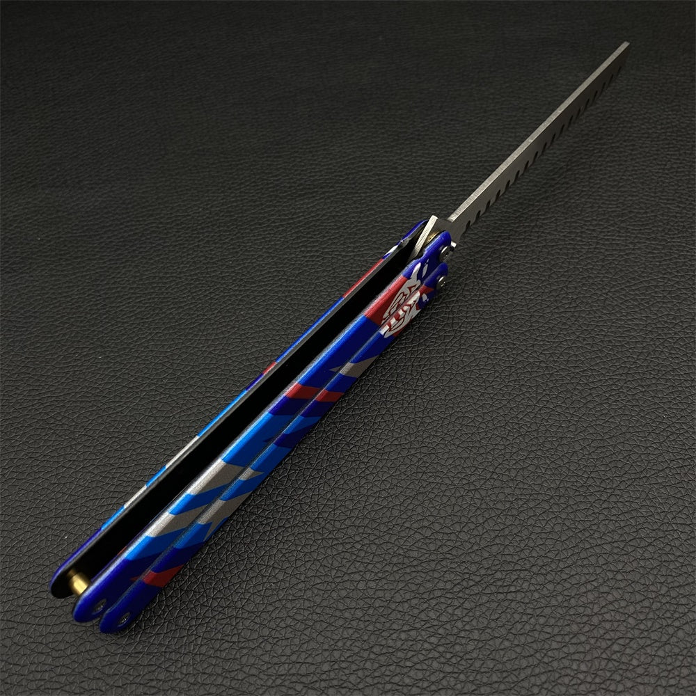 Blunt Blade Stainless Steel Yoru Comb Balisong Butterfly Trainer