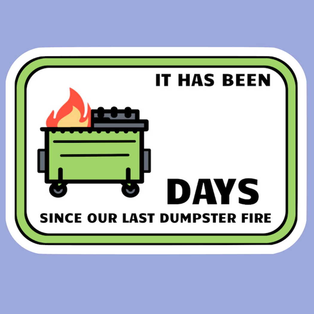 🔥Last Day Promotion 50% OFF🔥Dumpster Fire Day Count Sticker（10Pcs）