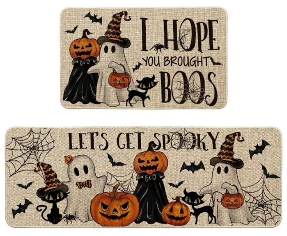 🎁TikTok Last Day Sale - 70% OFF🎃Ghost Pumpkin Bat Black Halloween Kitchen Mats