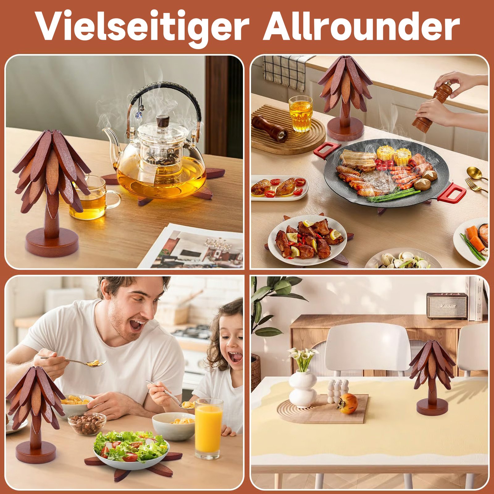 🔥Letzter Tag Verkauf 49% Rabatt✨Natürlicher Holztisch in natürlicher Holzbeständig gegen Premium -Hitze für heiße Gerichte