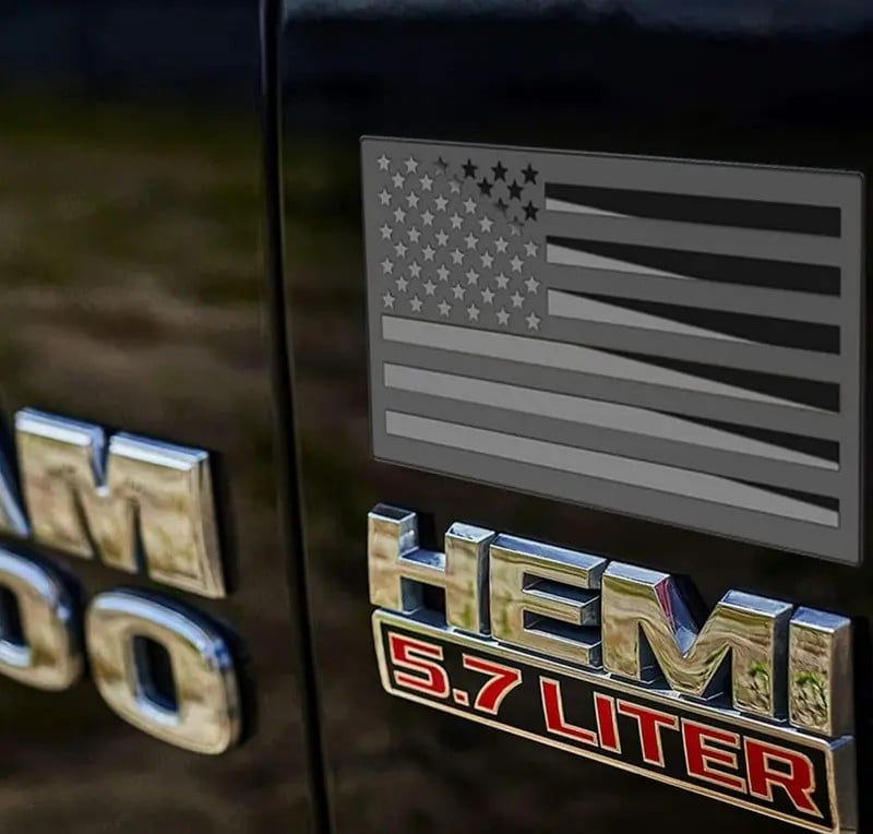 Blackout 3D Metal American Flag Emblem Decal