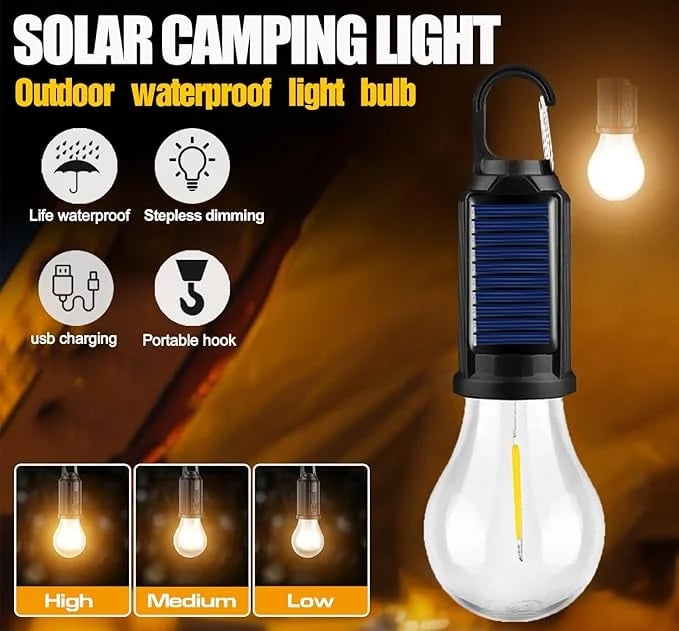 💡Solar LED Rechargeable Outdoor Light Bulb