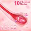 2 In 1 Rose Clitoris Vibrator Tongue Licking Thrusting Vibrator Nipple Stimulator