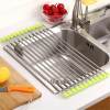 (🎅Early Christmas Sale- 49% OFF)Stainless Steel Roll Up Dish Drying Rack(Foldable)