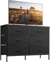 WLIVE Wide Fabric Dresser, 6 Drawer Dresser TV Stand for 60