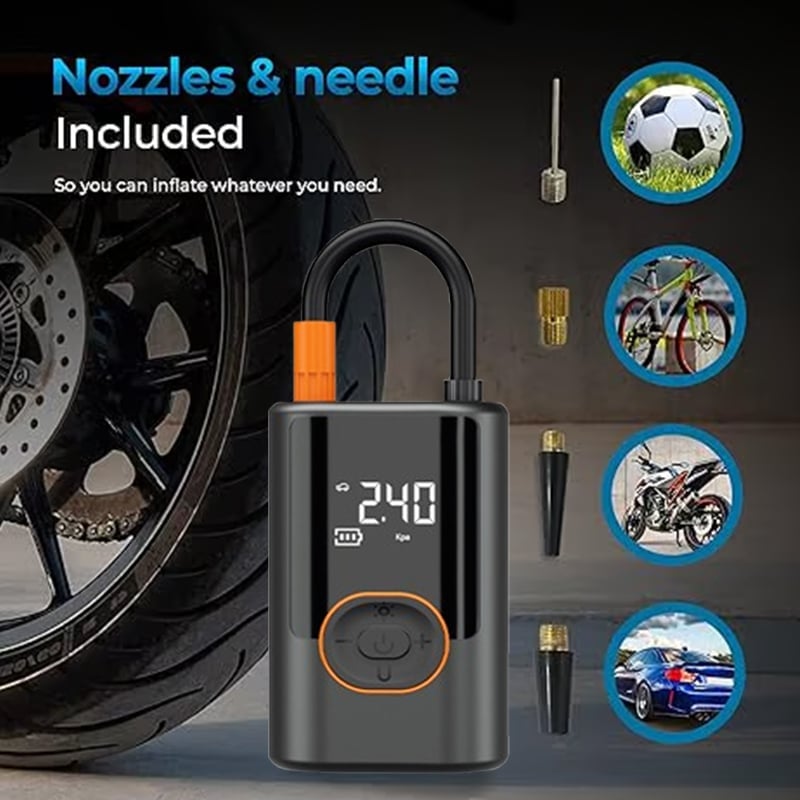 YEAR-END CLEARANCE - 49% OFF!🔥Portable Tire Inflator - Inflation/Pressure Measurement/Lighting/Power Bank