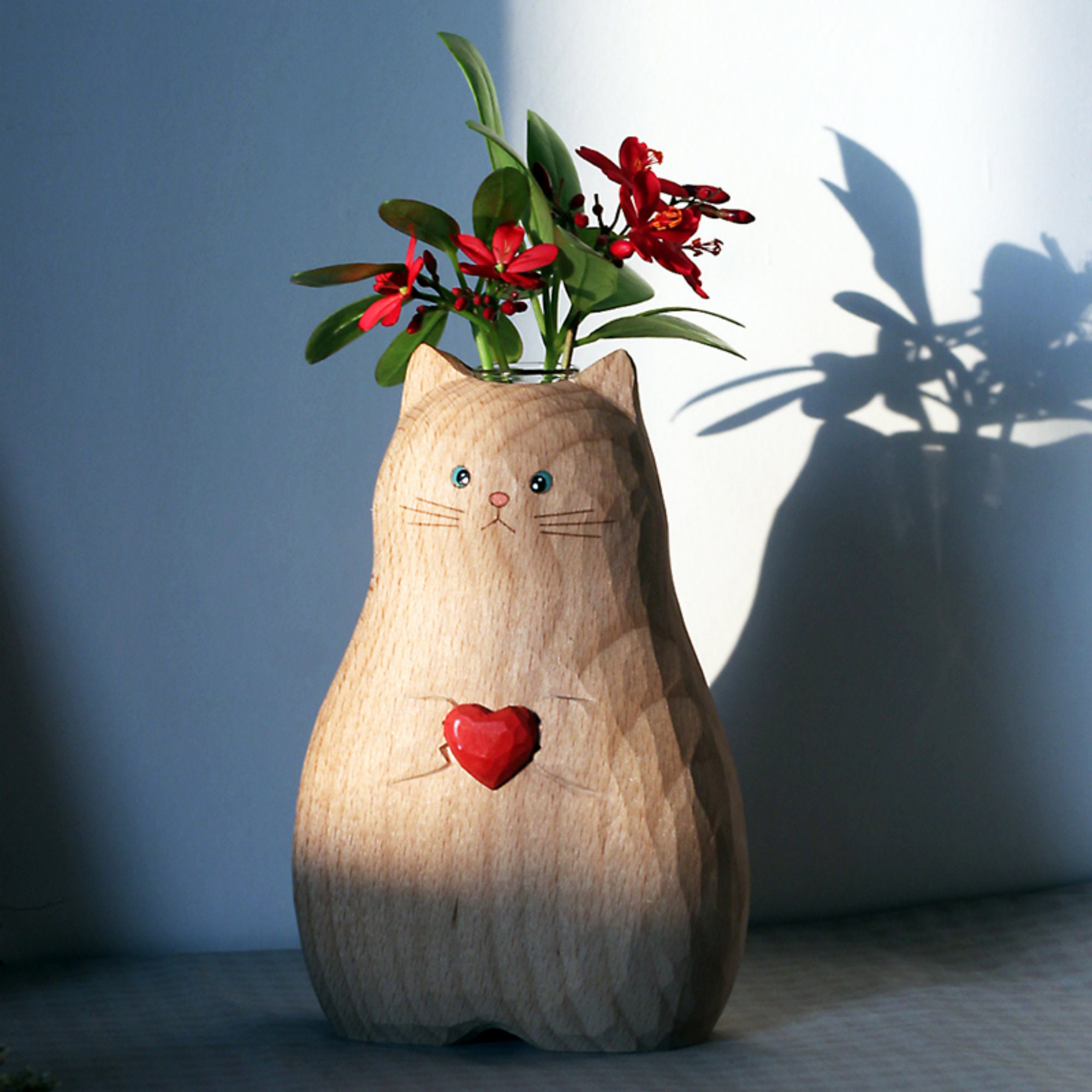 Handmade Wooden Cat Vase-BUY 2 FREE SHIPPING