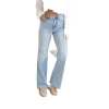 High Rise Vintage Wash Tummy Control Top Straight Leg Jeans(Buy 2 FREE SHIPPING & SAVE ＄9)