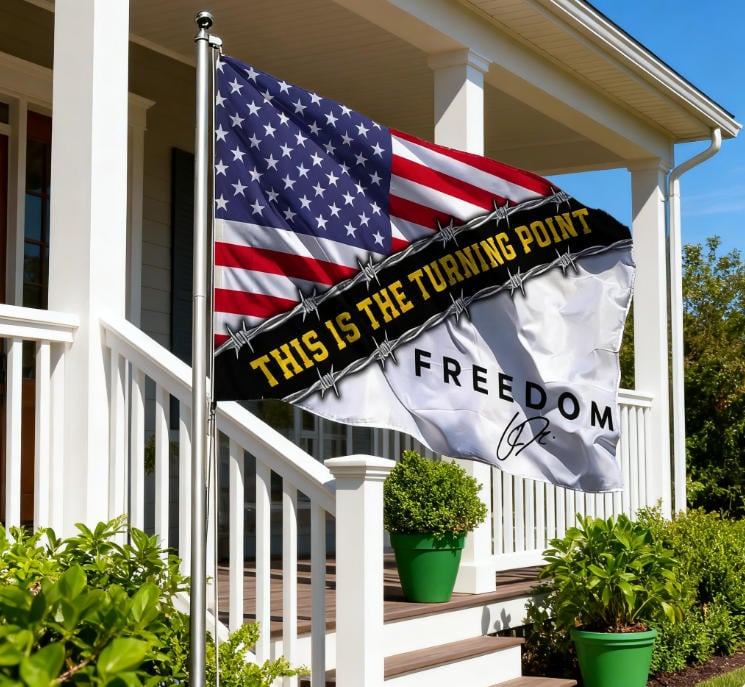 🔴🔵⚪Charlie Kirk Freedom American Flag Patriotic Kirk Memorial Canvas Flag（3x5 ft. (36 x 60 in.)