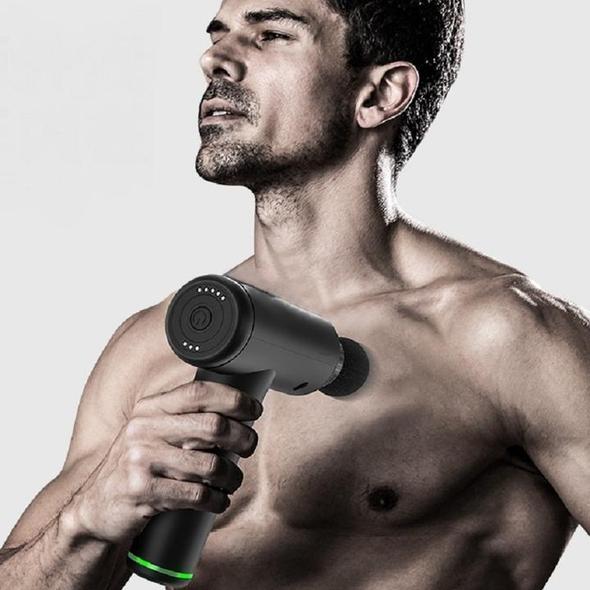 Handheld Relieving Pain Powerful & Quiet Muscle Massage Gun, Black & Silver