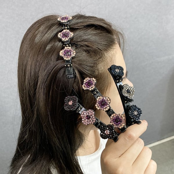 (🔥Christmas Promotion - 49% OFF🔥) Sparkling Crystal Stone Braided Hair Clips