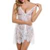 SHEMESIX Cardigan Style Eyelash Lace Nightie