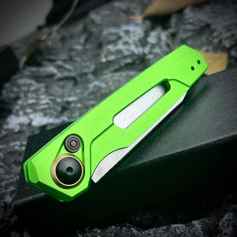 Spring Assist Button Lock Knife, 7550, Stainless Steel